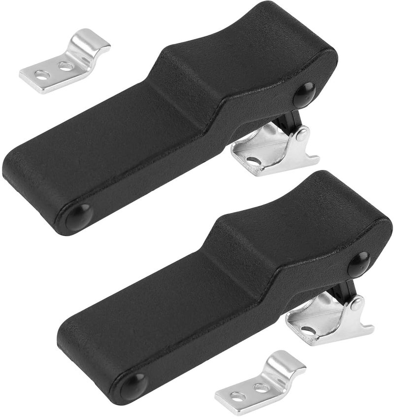 AFZZ Flexible Rubber Draw Latch, Black Front Storage Rack Rubber Latch with Stainless Steel Concealed Keeper for Cooler, Boat Compartment, Tool Box, Cargo Box - 2 Pcs - Image 1